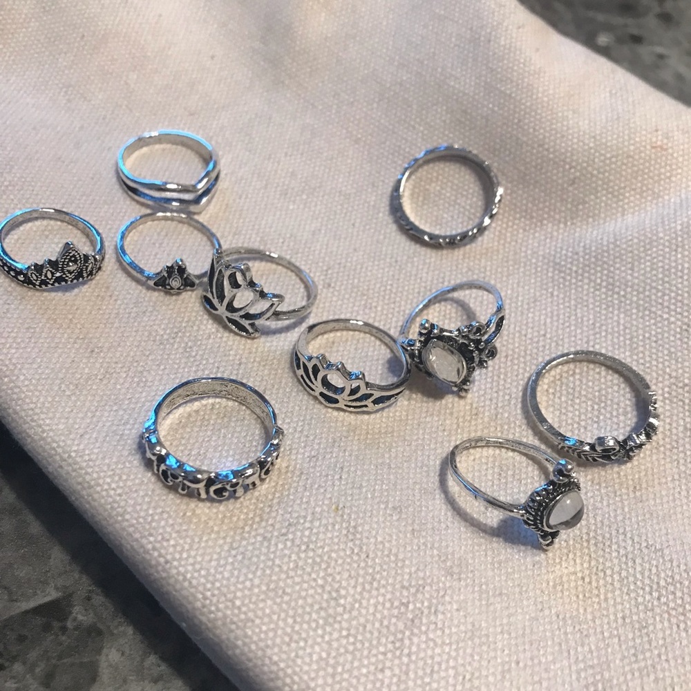 New 10pc boho midi ring set FIRM PRICE - Picture 2 of 2